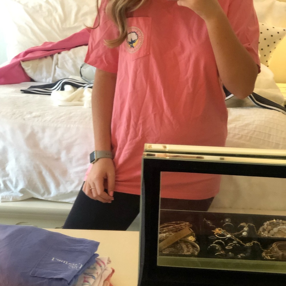 A coral shirt